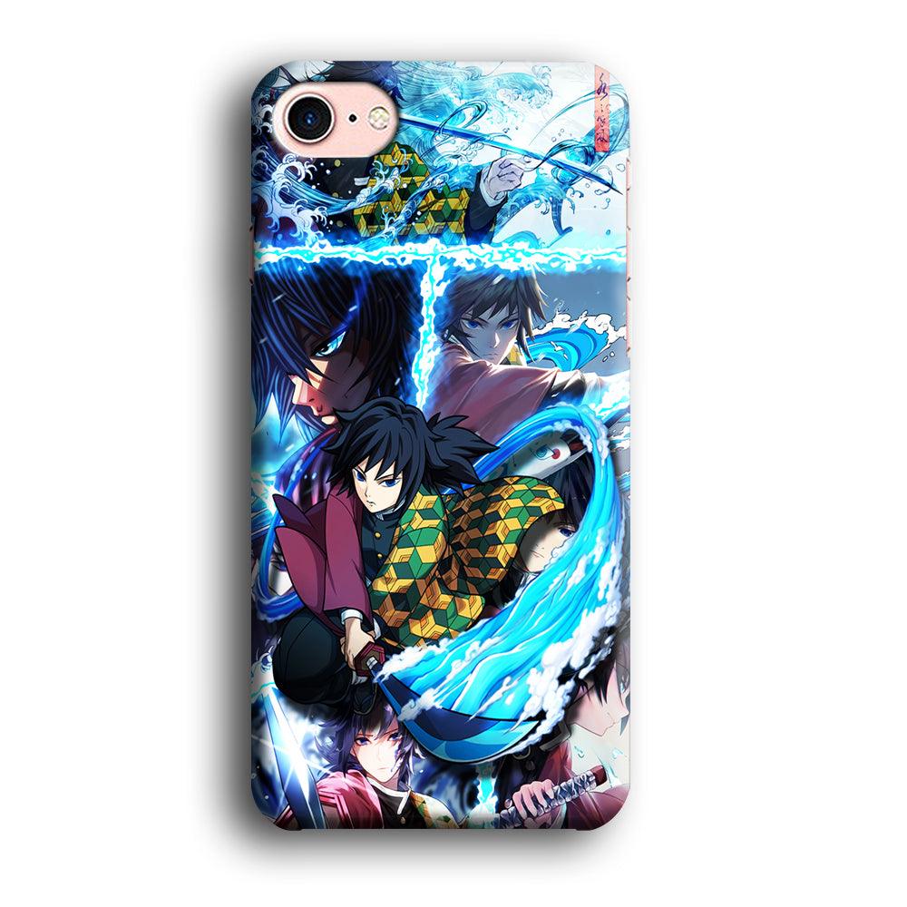 Demon Slayer Giyuu Tomioka iPhone 8 Case-Plastic / Full Wrap (3D Case)-Xtracase
