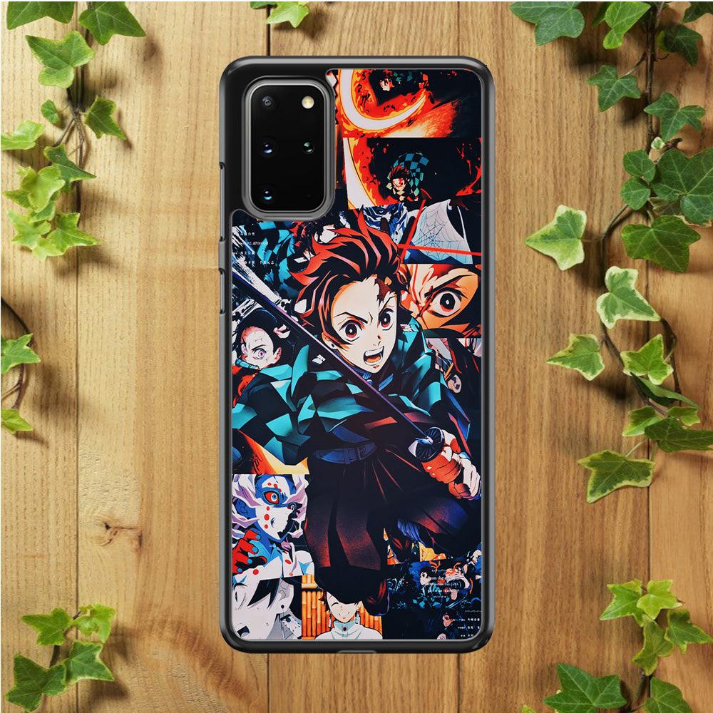 Demon Slayer Tanjiro Aesthetic Samsung Galaxy S20 Plus Case-Rubber / White (2D Case)-Xtracase