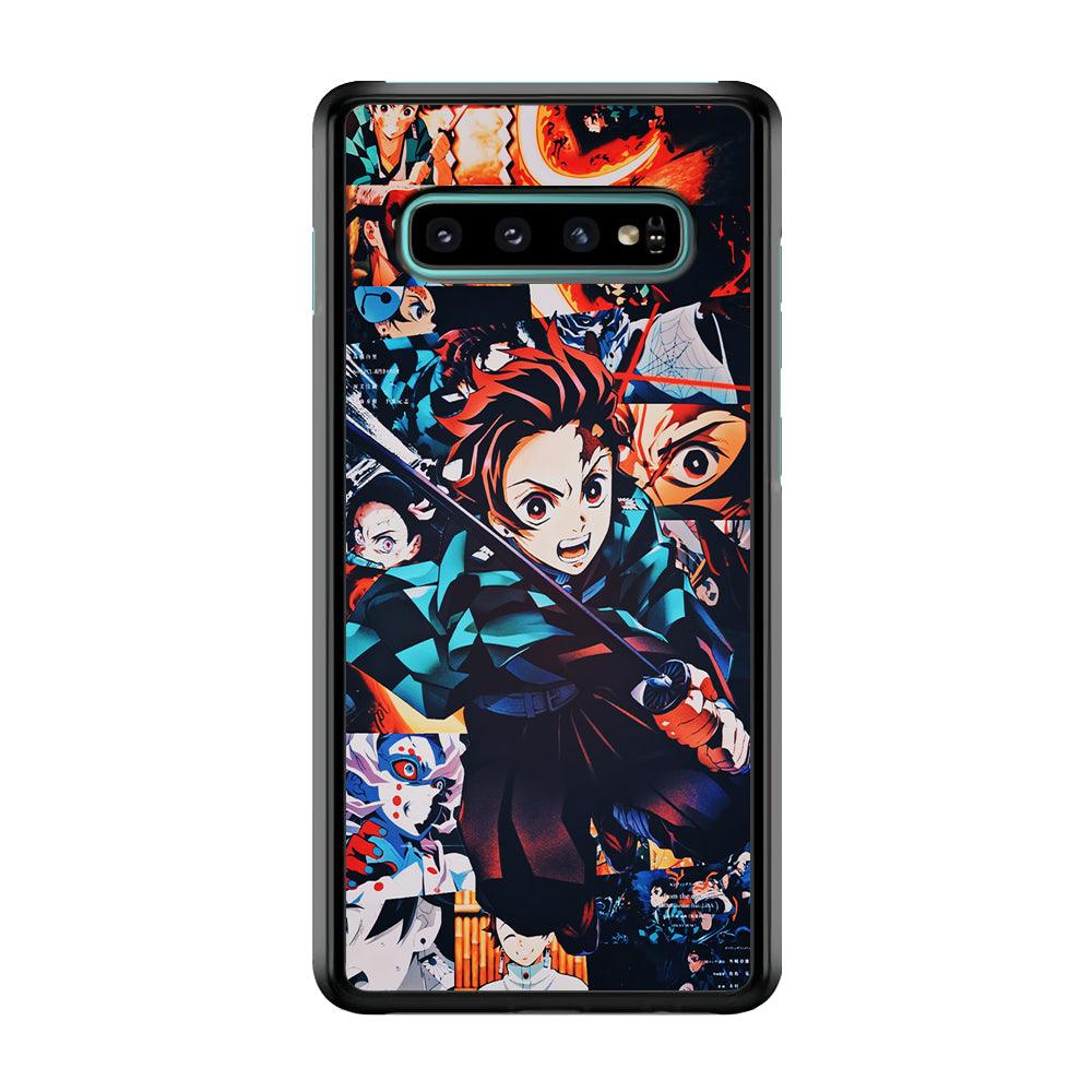 Demon Slayer Tanjiro Aesthetic Samsung Galaxy S10 Case-Rubber / White (2D Case)-Xtracase