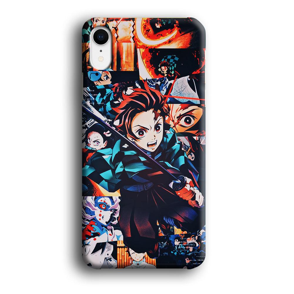 Demon Slayer Tanjiro Aesthetic iPhone XR Case-Plastic / Full Wrap (3D Case)-Xtracase
