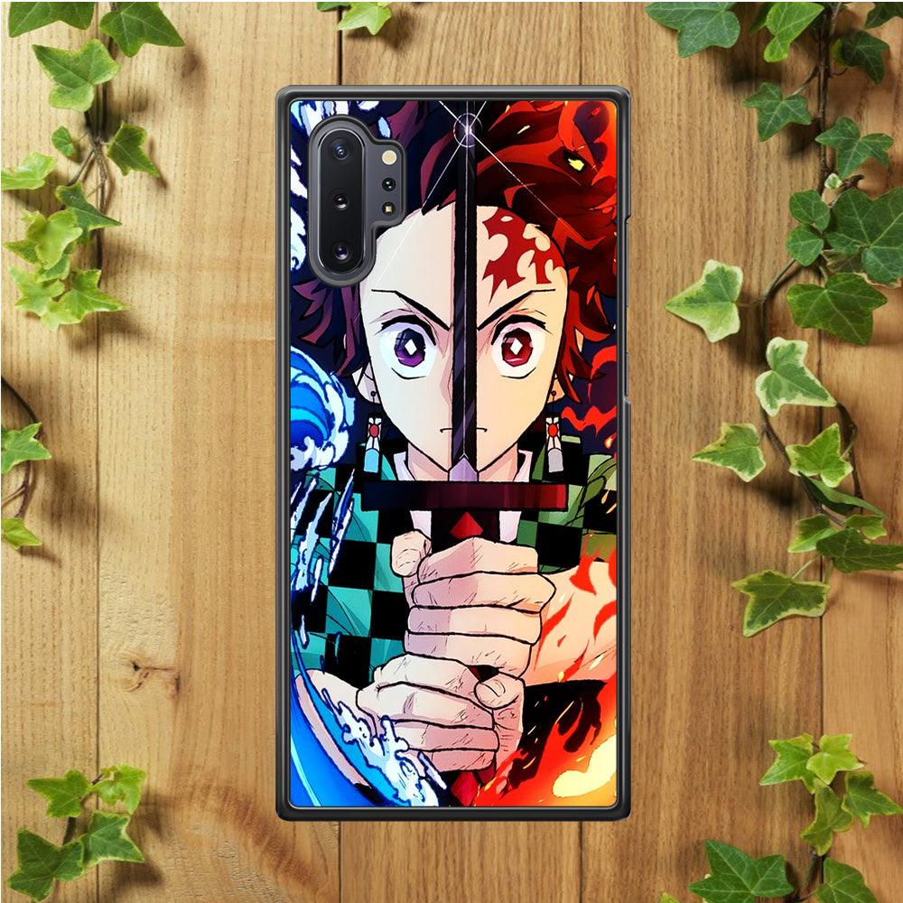 Demon Slayer Tanjiro Kamado Samsung Galaxy Note 10 Plus Case-Rubber / Black (2D Case)-Xtracase