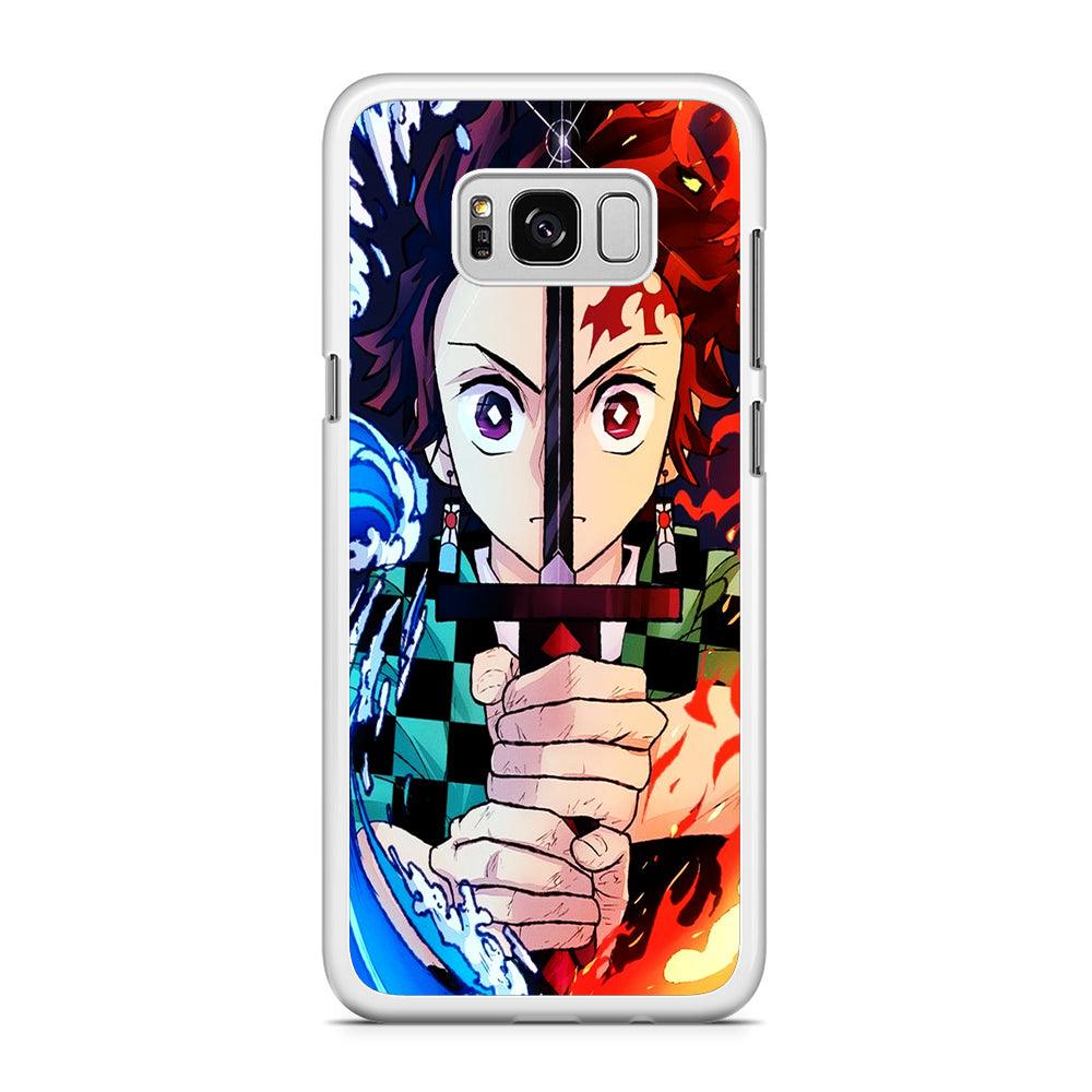 Demon Slayer Tanjiro Kamado Samsung Galaxy S8 Case-Rubber / White (2D Case)-Xtracase