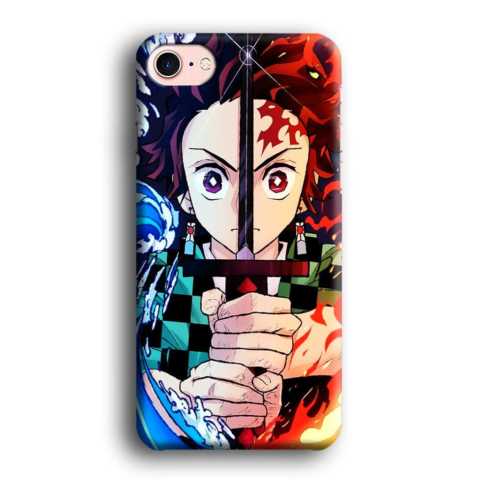 Demon Slayer Tanjiro Kamado iPhone 8 Case-Plastic / Full Wrap (3D Case)-Xtracase