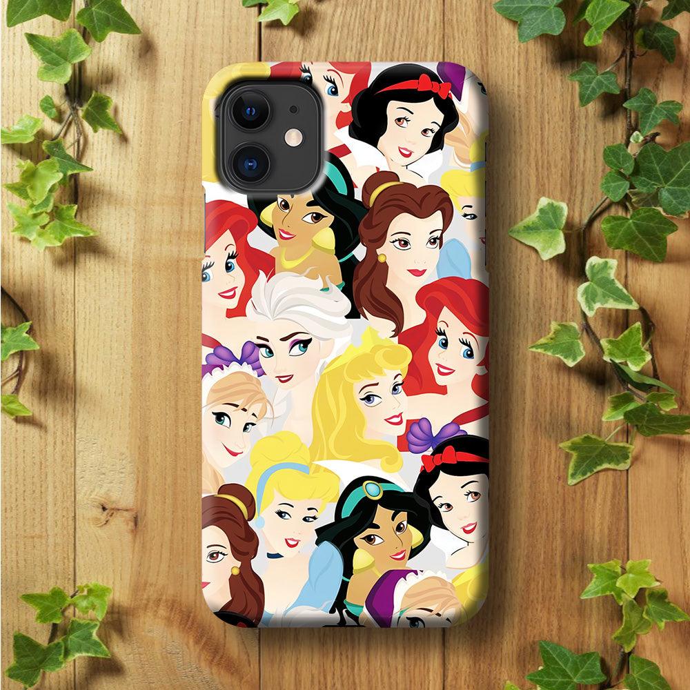 Disney Princess Collage iPhone 11 Case-Plastic / Full Wrap (3D Case)-Xtracase