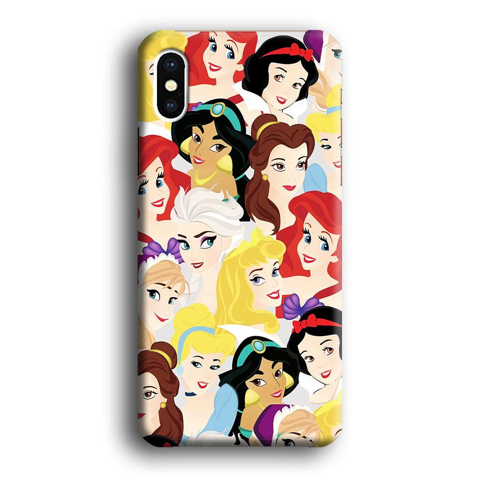 Disney Princess Collage iPhone X Case-Plastic / Full Wrap (3D Case)-Xtracase