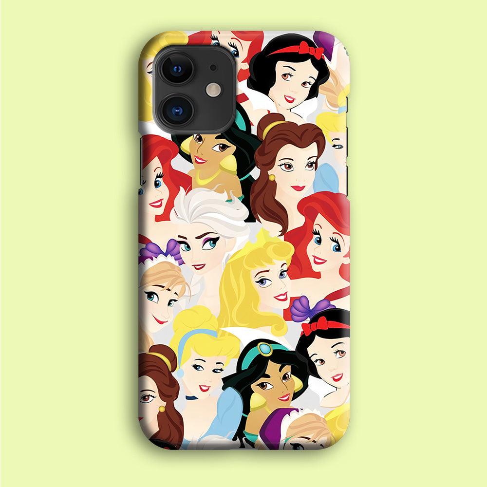Disney Princess Collage iPhone 12 Mini Case-Plastic / Full Wrap (3D Case)-Xtracase