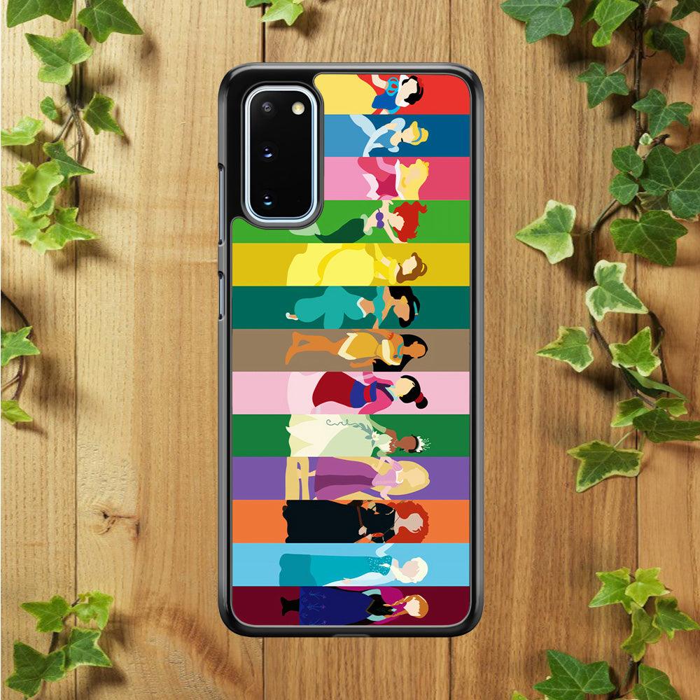 Disney Princess Colorful Samsung Galaxy S20 Case-Rubber / Black (2D Case)-Xtracase
