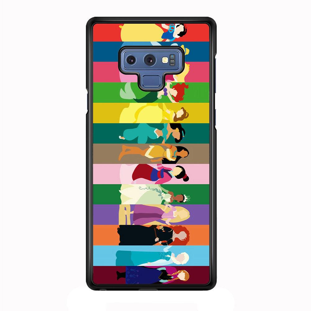 Disney Princess Colorful Samsung Galaxy Note 9 Case-Rubber / Black (2D Case)-Xtracase