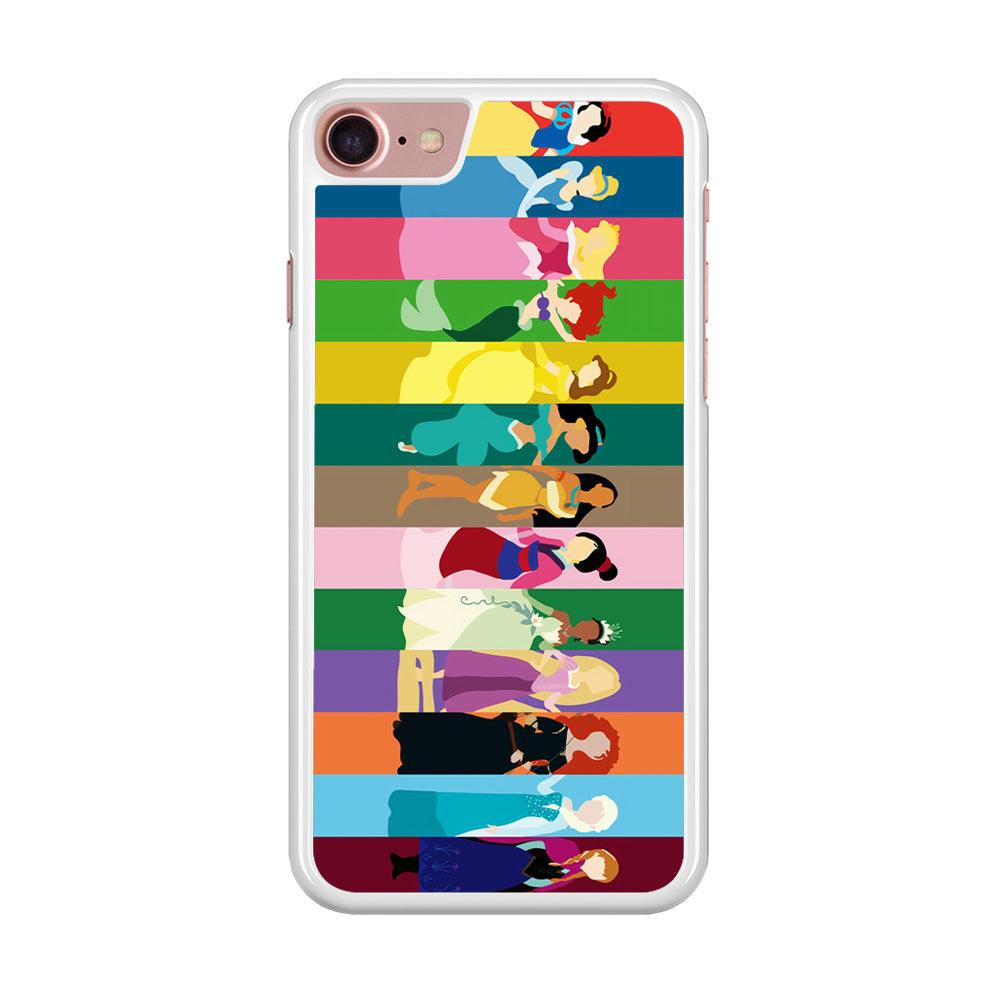 Disney Princess Colorful iPhone SE 2020 Case-Rubber / White (2D Case)-Xtracase