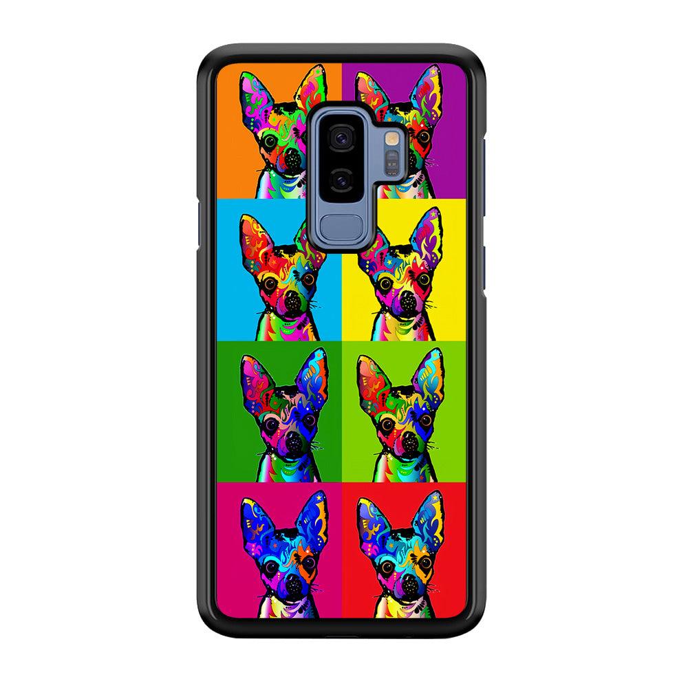 Dog Colorful Art Chihuahua Samsung Galaxy S9 Plus Case-Rubber / White (2D Case)-Xtracase