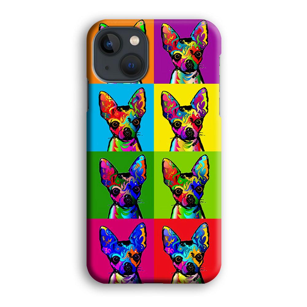 Dog Colorful Art Chihuahua iPhone 13 Pro Case-Plastic / Full Wrap (3D Case)-Xtracase