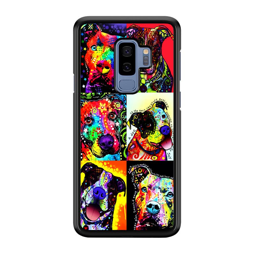 Dog Colorful Painting Collage Samsung Galaxy S9 Plus Case-Plastic / Full Wrap (3D Case)-Xtracase