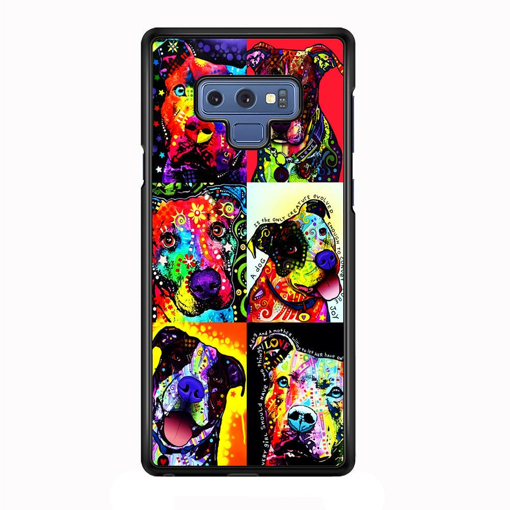 Dog Colorful Painting Collage Samsung Galaxy Note 9 Case-Plastic / Full Wrap (3D Case)-Xtracase