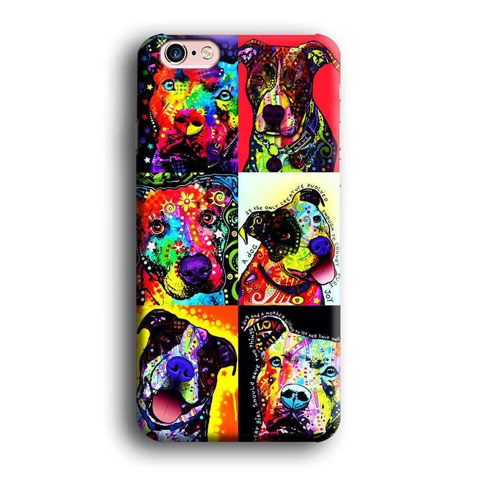 Dog Colorful Painting Collage iPhone 6 | 6s Case-Plastic / Full Wrap (3D Case)-Xtracase