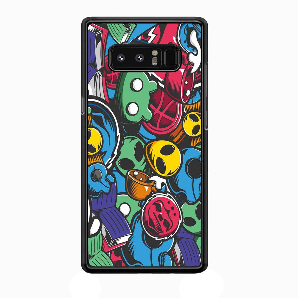 Doodle 001 Samsung Galaxy Note 8 Case-Plastic / Full Wrap (3D Case)-Xtracase