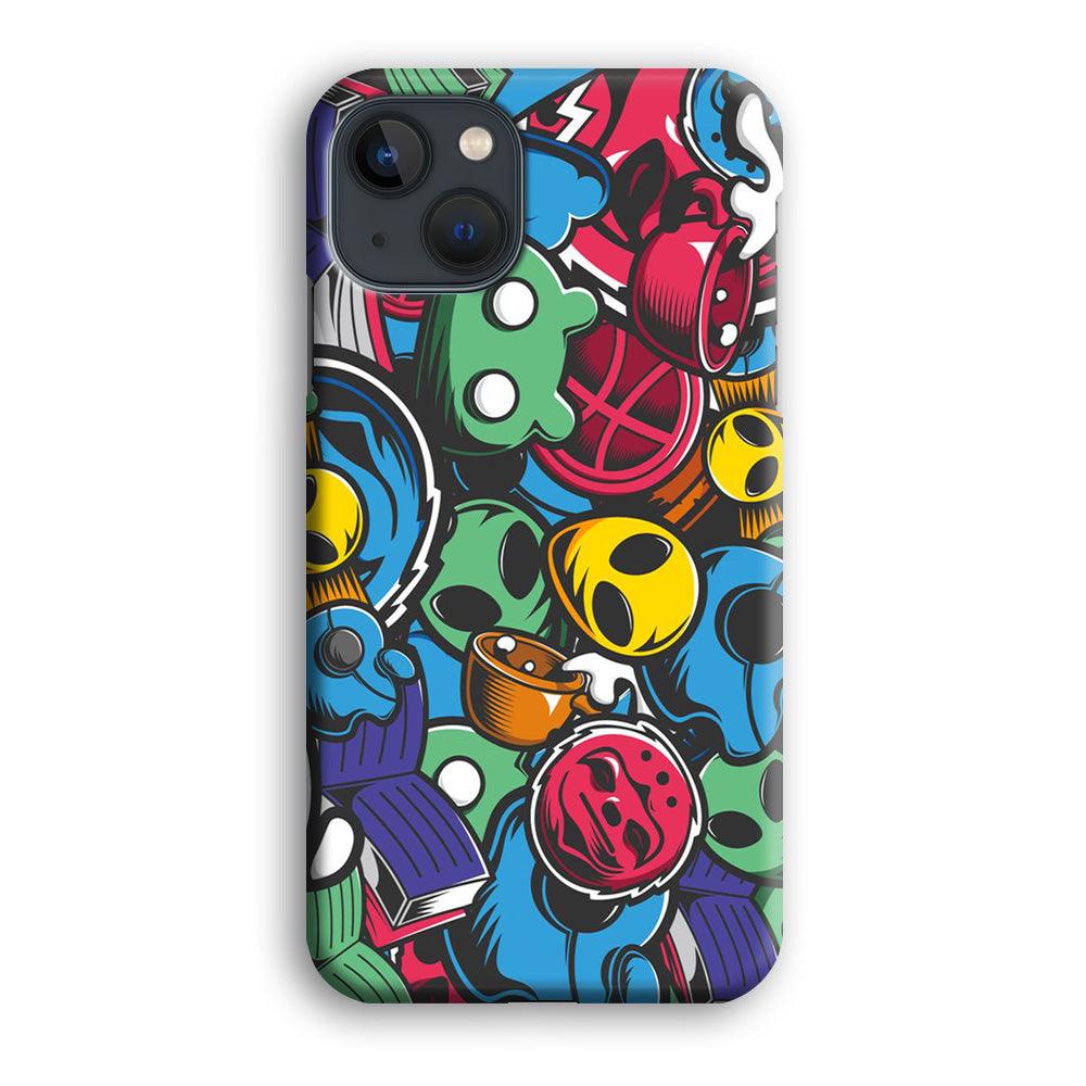Doodle 001 iPhone 13 Case-Plastic / Full Wrap (3D Case)-Xtracase