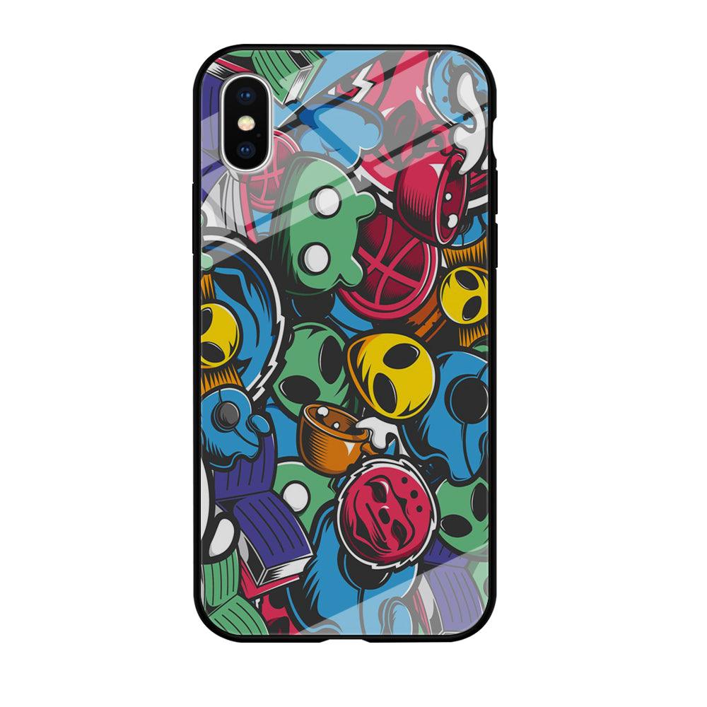 Doodle 001 iPhone Xs Max Case-Tempered Glass Case-Xtracase