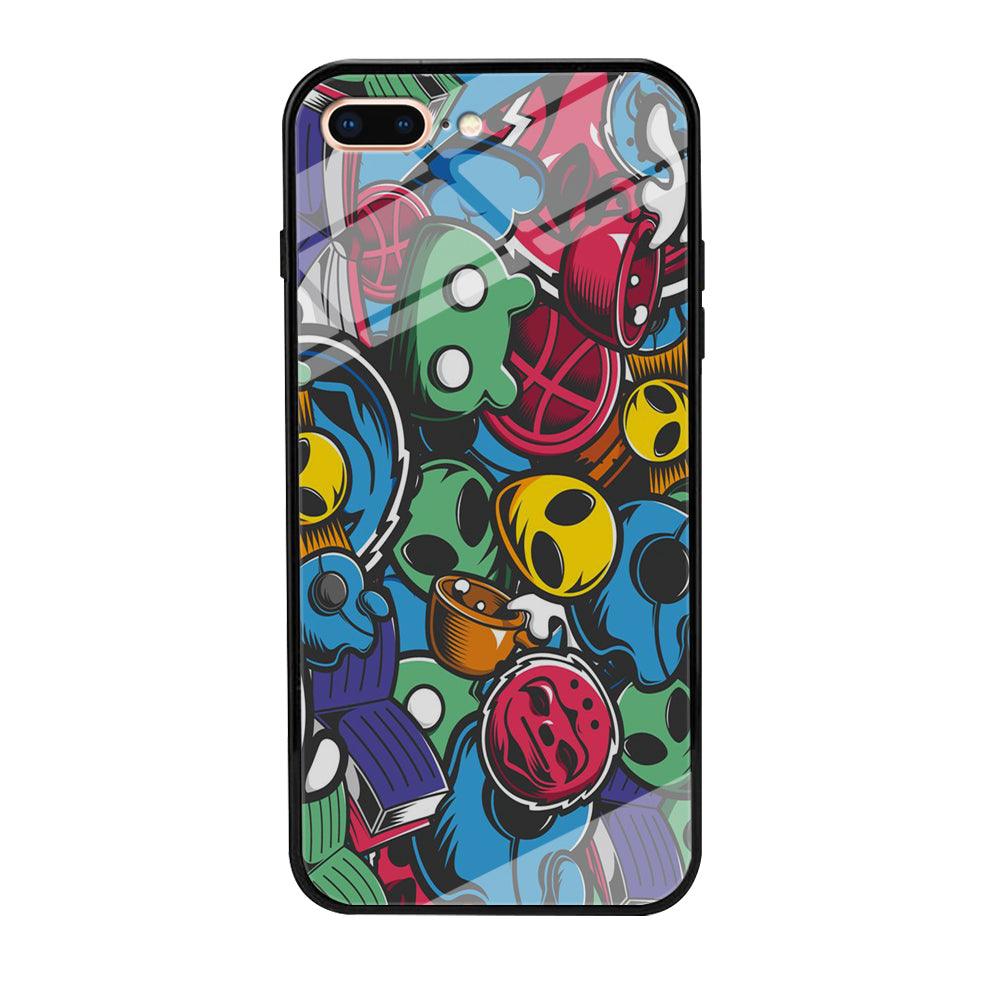 Doodle 001 iPhone 7 Plus Case-Tempered Glass Case-Xtracase