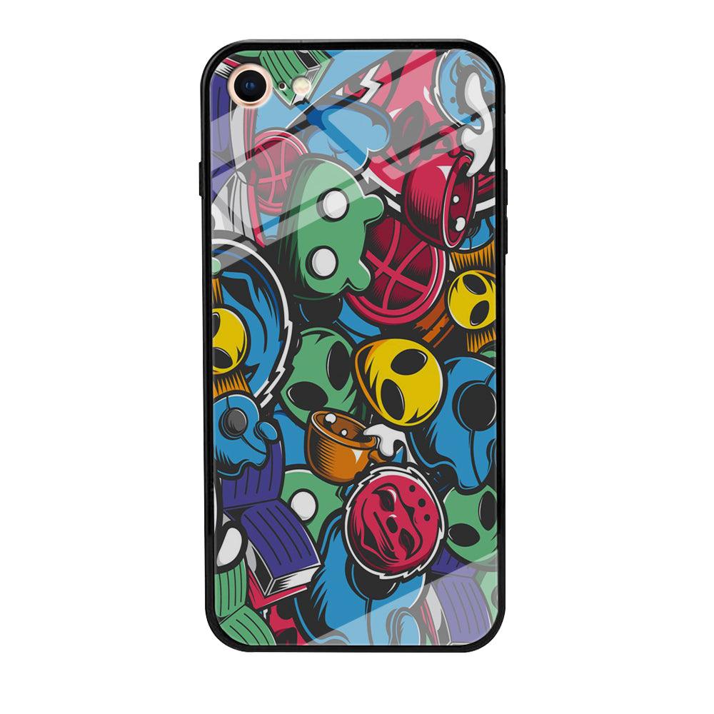 Doodle 001 iPhone 7 Case-Tempered Glass Case-Xtracase