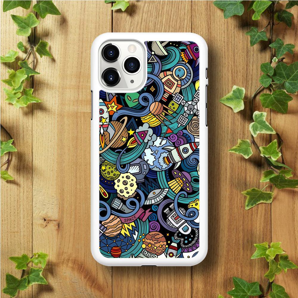 Doodle 002 iPhone 11 Pro Max Case-Rubber / White (2D Case)-Xtracase
