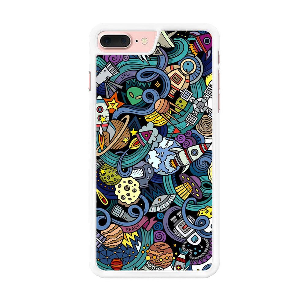 Doodle 002 iPhone 8 Plus Case-Rubber / White (2D Case)-Xtracase