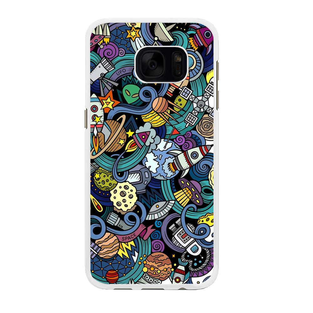 Doodle 002 Samsung Galaxy S7 Edge Case-Rubber / White (2D Case)-Xtracase