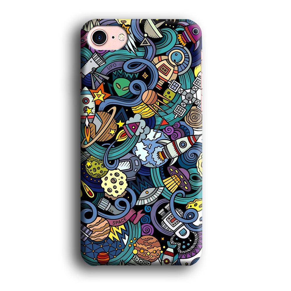 Doodle 002 iPhone SE 2020 Case-Plastic / Full Wrap (3D Case)-Xtracase