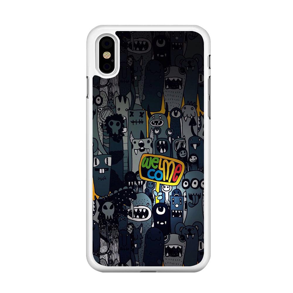 Doodle 003 iPhone X Case-Rubber / White (2D Case)-Xtracase