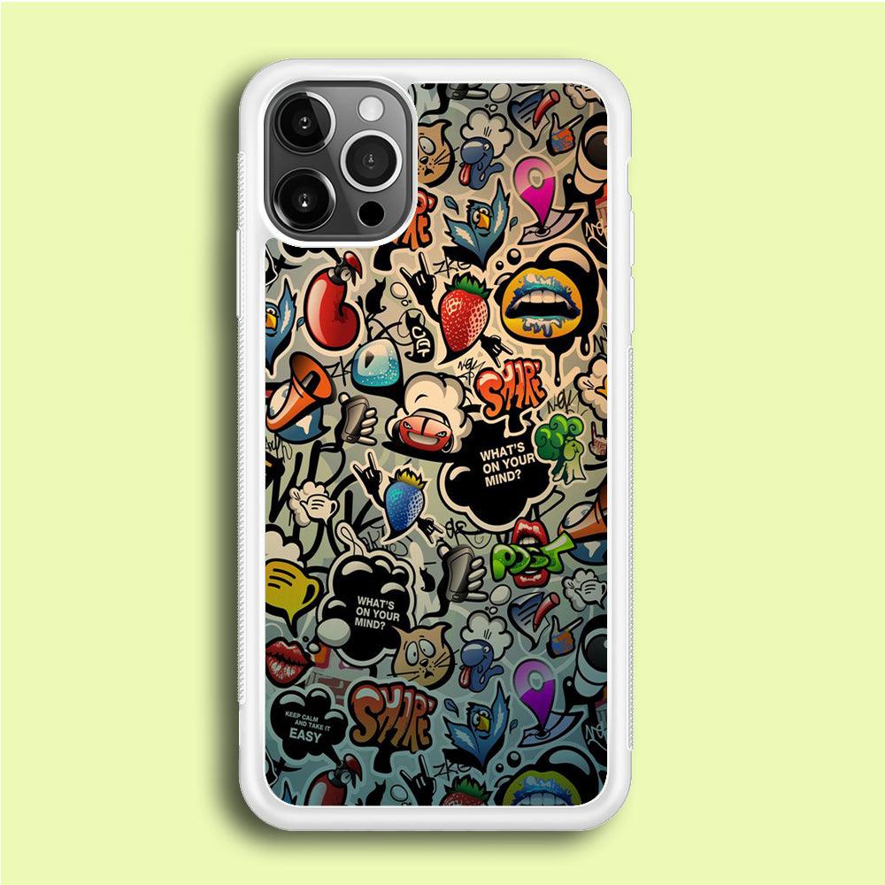 Doodle 004 iPhone 12 Pro Max Case-Rubber / White (2D Case)-Xtracase
