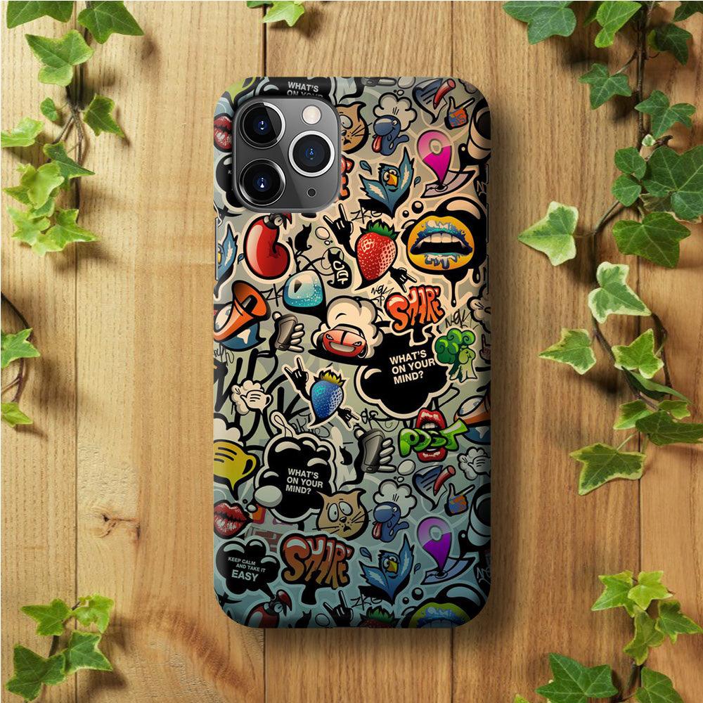 Doodle 004 iPhone 11 Pro Max Case-Plastic / Full Wrap (3D Case)-Xtracase
