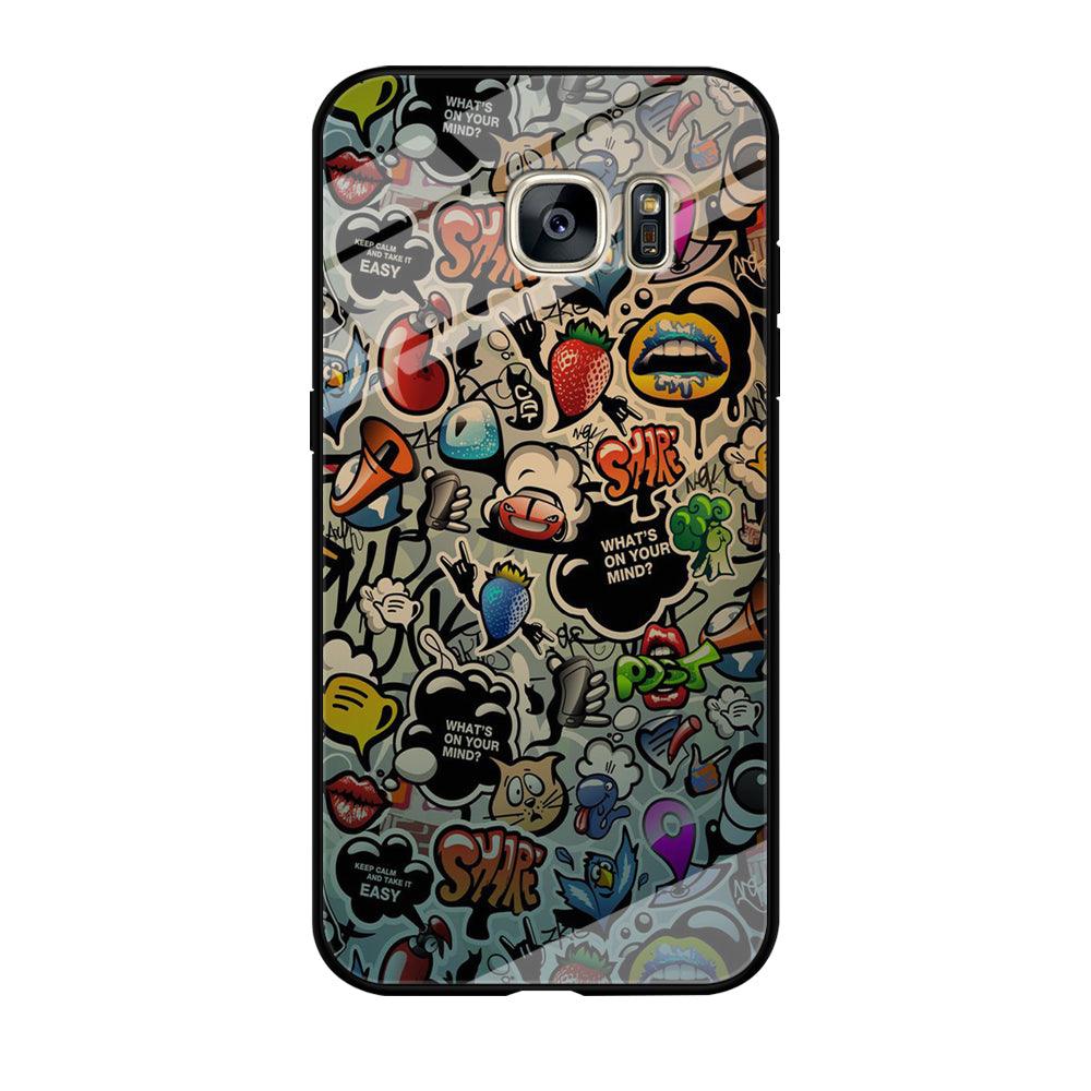 Doodle 004 Samsung Galaxy S7 Edge Case-Tempered Glass Case-Xtracase