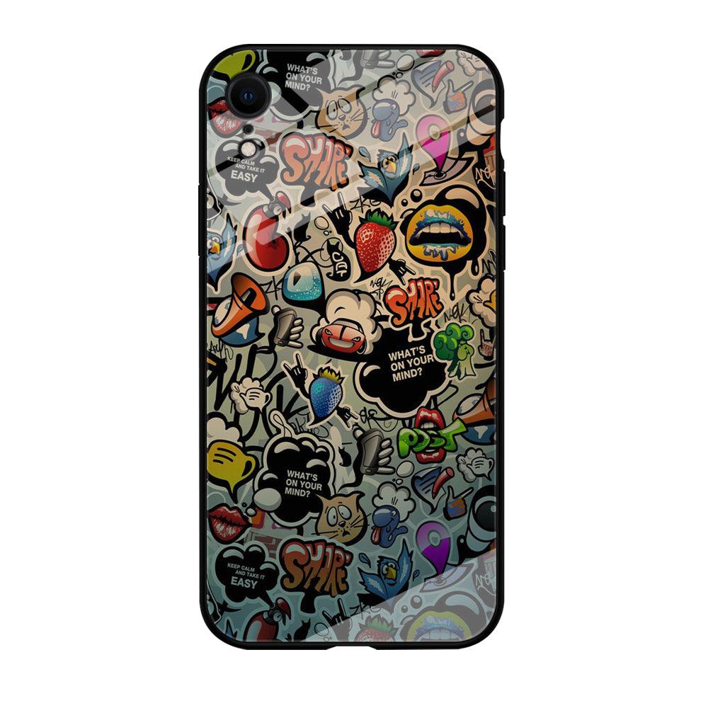 Doodle 004 iPhone XR Case-Tempered Glass Case-Xtracase