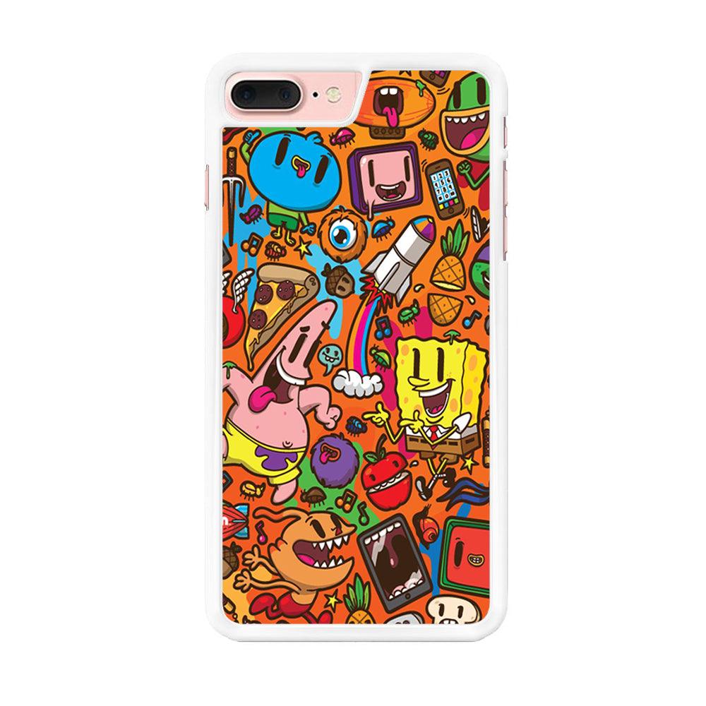 Doodle Art 005 iPhone 7 Plus Case-Rubber / White (2D Case)-Xtracase