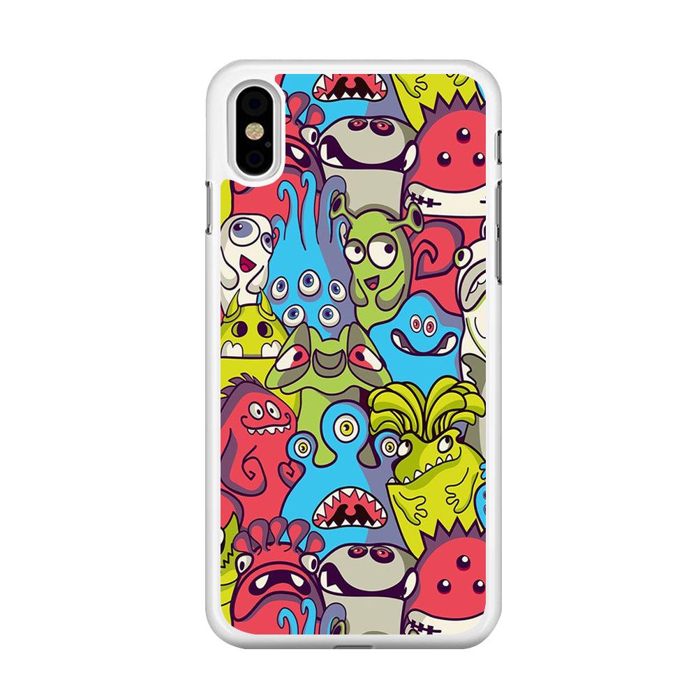 Doodle Art 006 iPhone Xs Max Case-Rubber / White (2D Case)-Xtracase