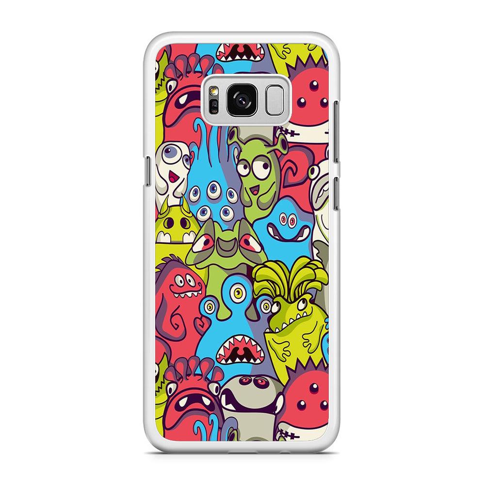 Doodle Art 006 Samsung Galaxy S8 Case-Rubber / White (2D Case)-Xtracase