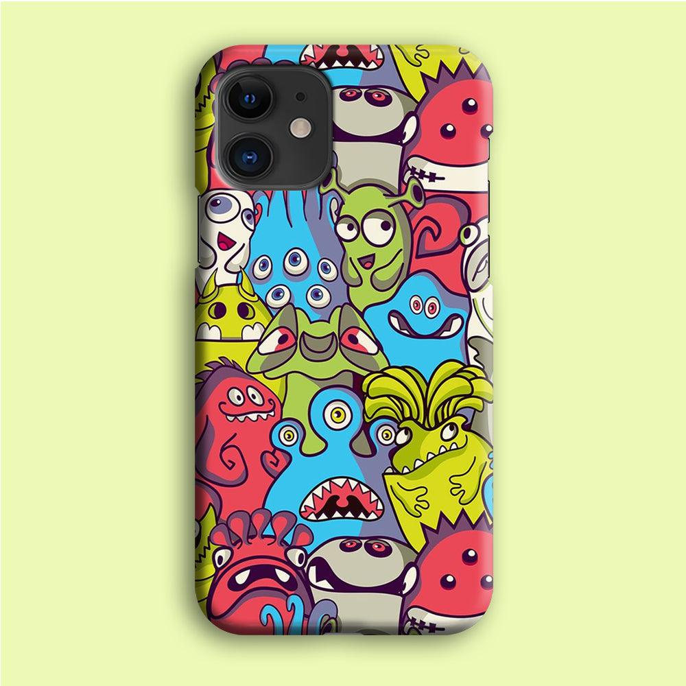 Doodle Art 006 iPhone 12 Mini Case-Plastic / Full Wrap (3D Case)-Xtracase
