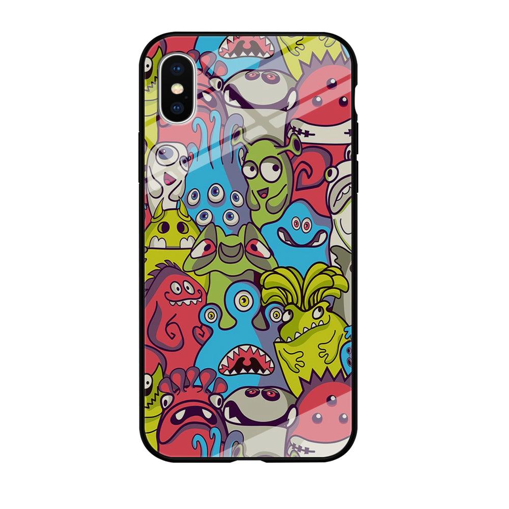 Doodle Art 006 iPhone Xs Case-Tempered Glass Case-Xtracase