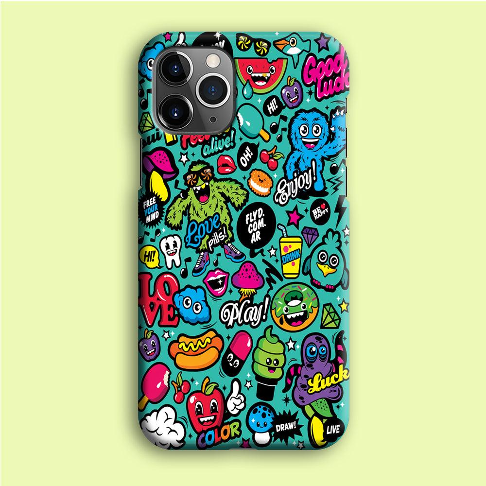 Doodle Art 007 iPhone 12 Pro Max Case-Plastic / Full Wrap (3D Case)-Xtracase