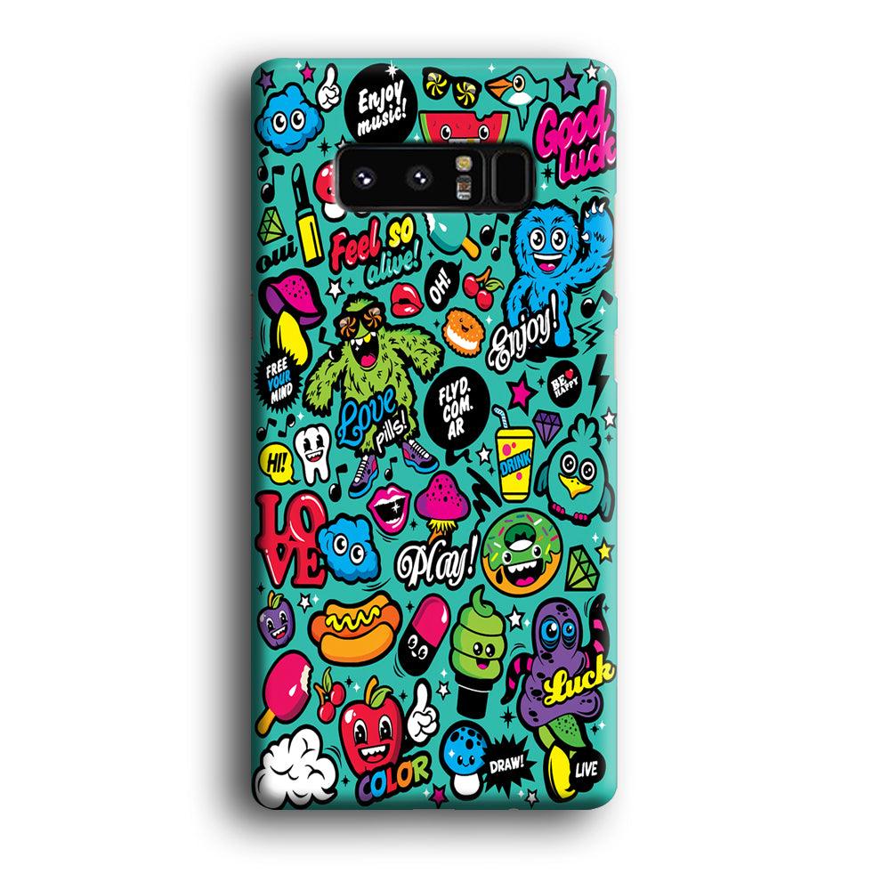 Doodle Art 007 Samsung Galaxy Note 8 3D Case-Xtracase