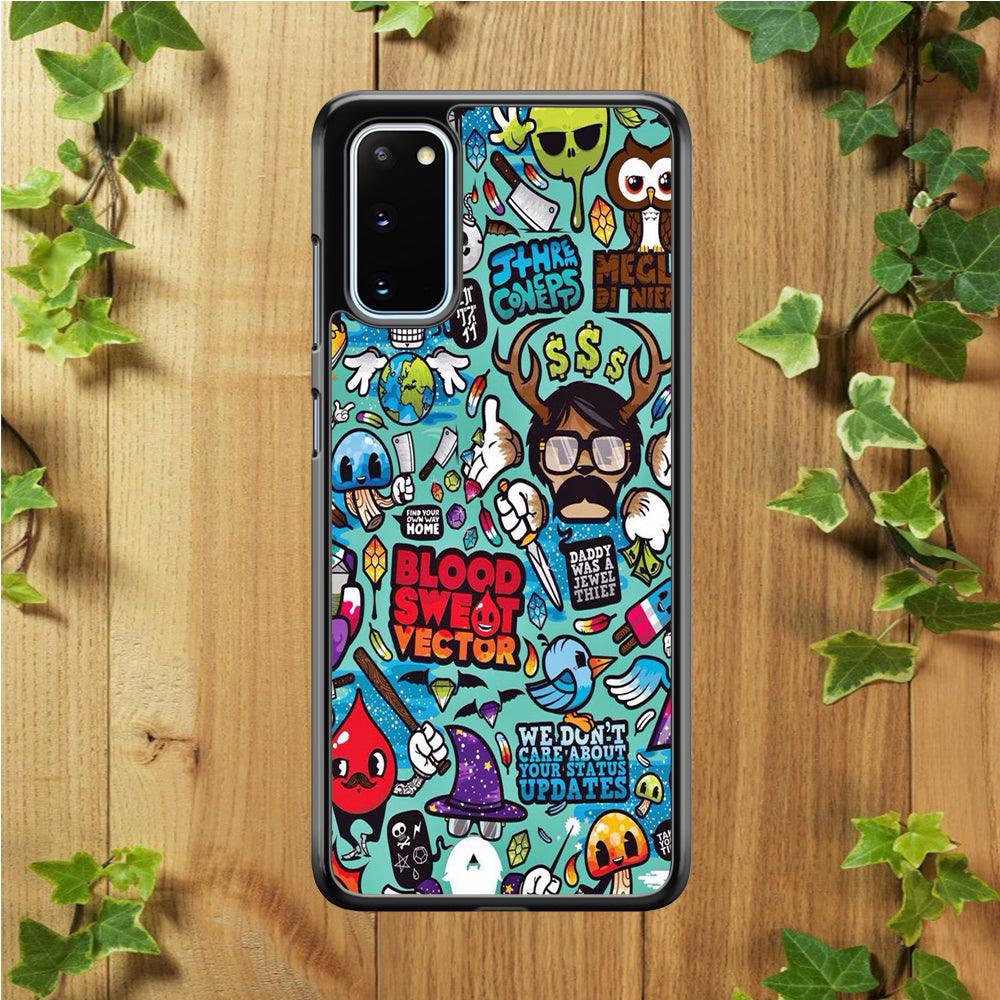 Doodle Art 013 Samsung Galaxy S20 Case-Plastic / Full Wrap (3D Case)-Xtracase