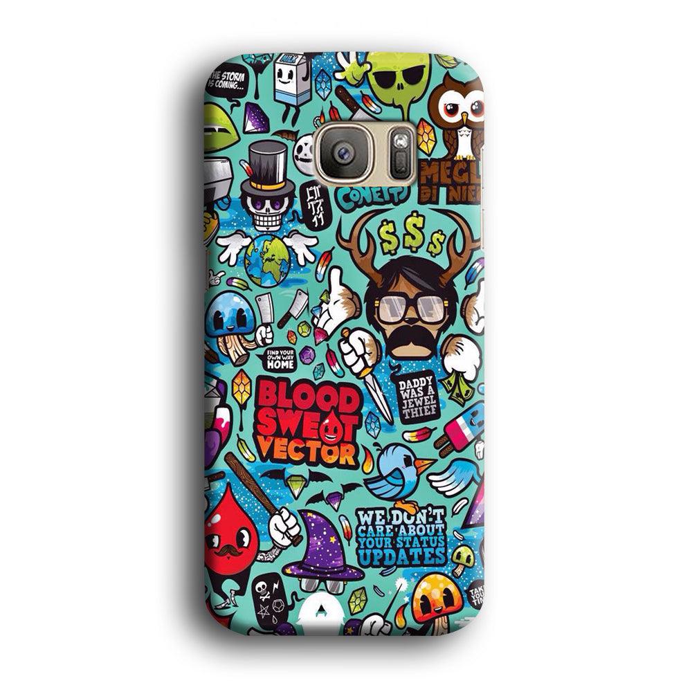 Doodle Art 013 Samsung Galaxy S7 Edge 3D Case-Xtracase