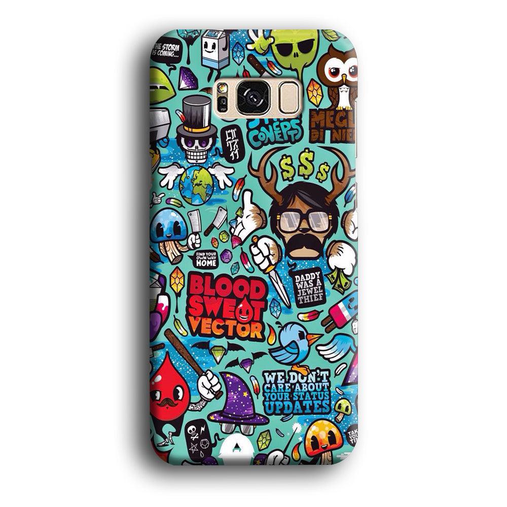 Doodle Art 013 Samsung Galaxy S8 3D Case-Xtracase