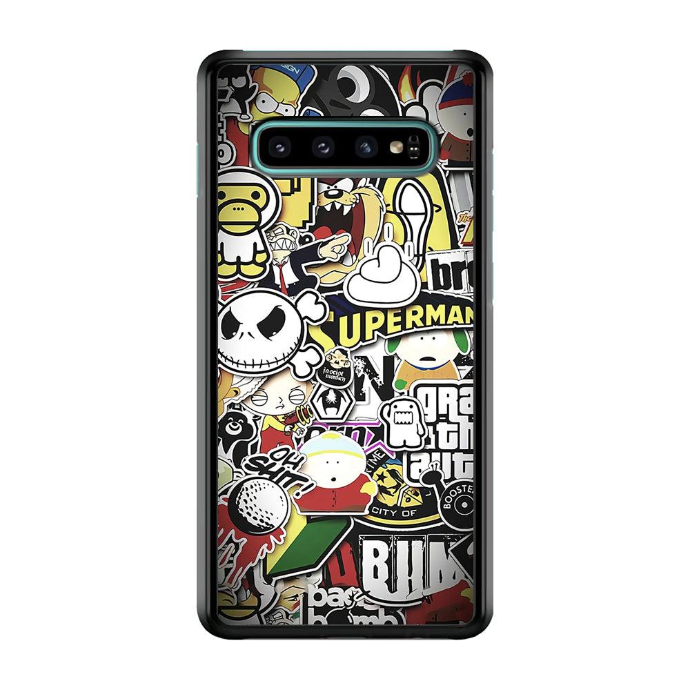 Doodle Art 014 Samsung Galaxy S10 Case-Plastic / Full Wrap (3D Case)-Xtracase