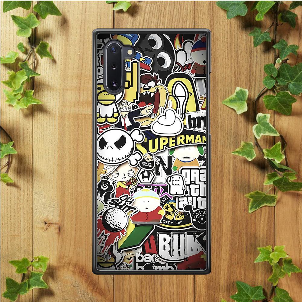 Doodle Art 014 Samsung Galaxy Note 10 Case-Rubber / White (2D Case)-Xtracase