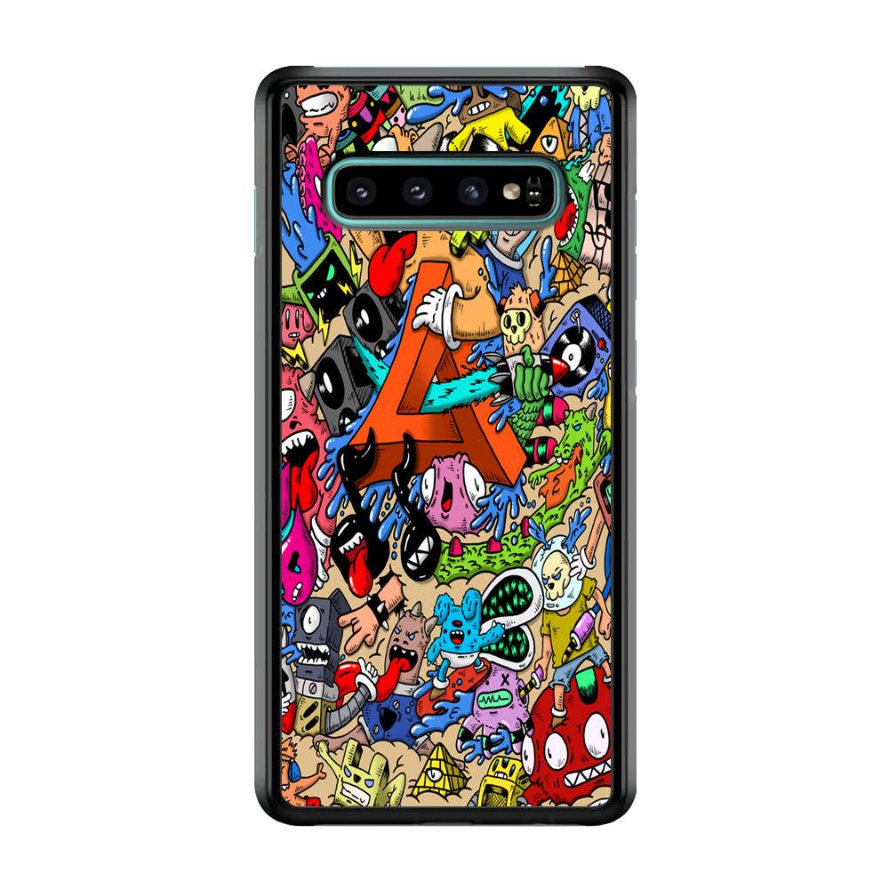 Doodle Art Unique Monsters Samsung Galaxy S10 Case-Plastic / Full Wrap (3D Case)-Xtracase