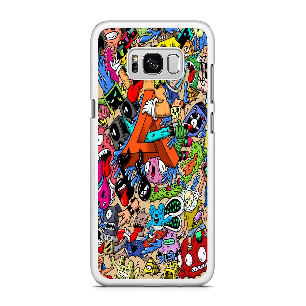 Doodle Art Unique Monsters Samsung Galaxy S8 Case-Rubber / White (2D Case)-Xtracase