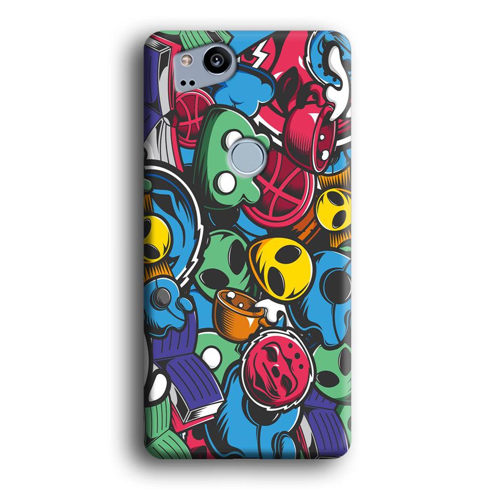 Doodle 001 Google Pixel 2 3D Case-Xtracase