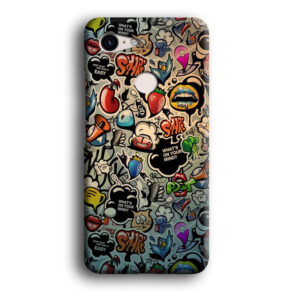 Doodle 004 Google Pixel 3 3D Case-Xtracase