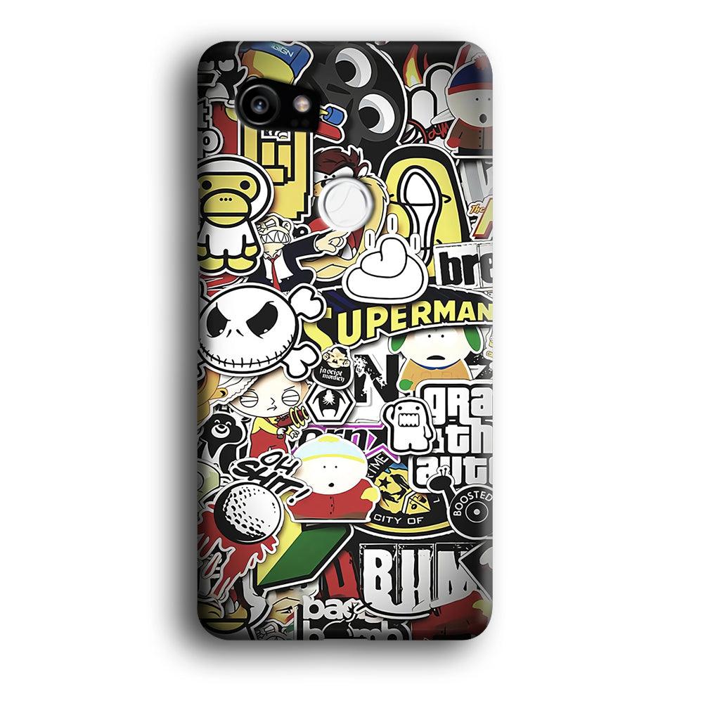 Doodle Art 014 Google Pixel 2 XL 3D Case-Xtracase