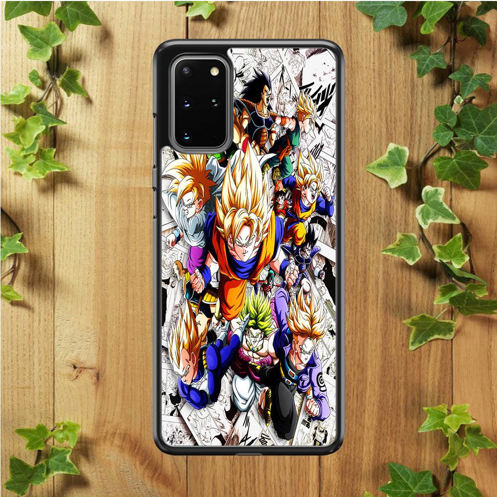 Dragon Ball Z Comic Background Samsung Galaxy S20 Plus Case-Rubber / White (2D Case)-Xtracase